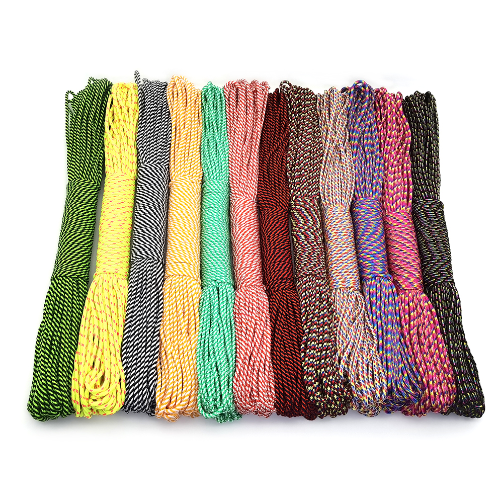 100 metrów 3mm sznur liny spadochron smycz liny do wspinaczka Survival sprzęt bransoletka Paracord maska smycze bransoletka Paracord
