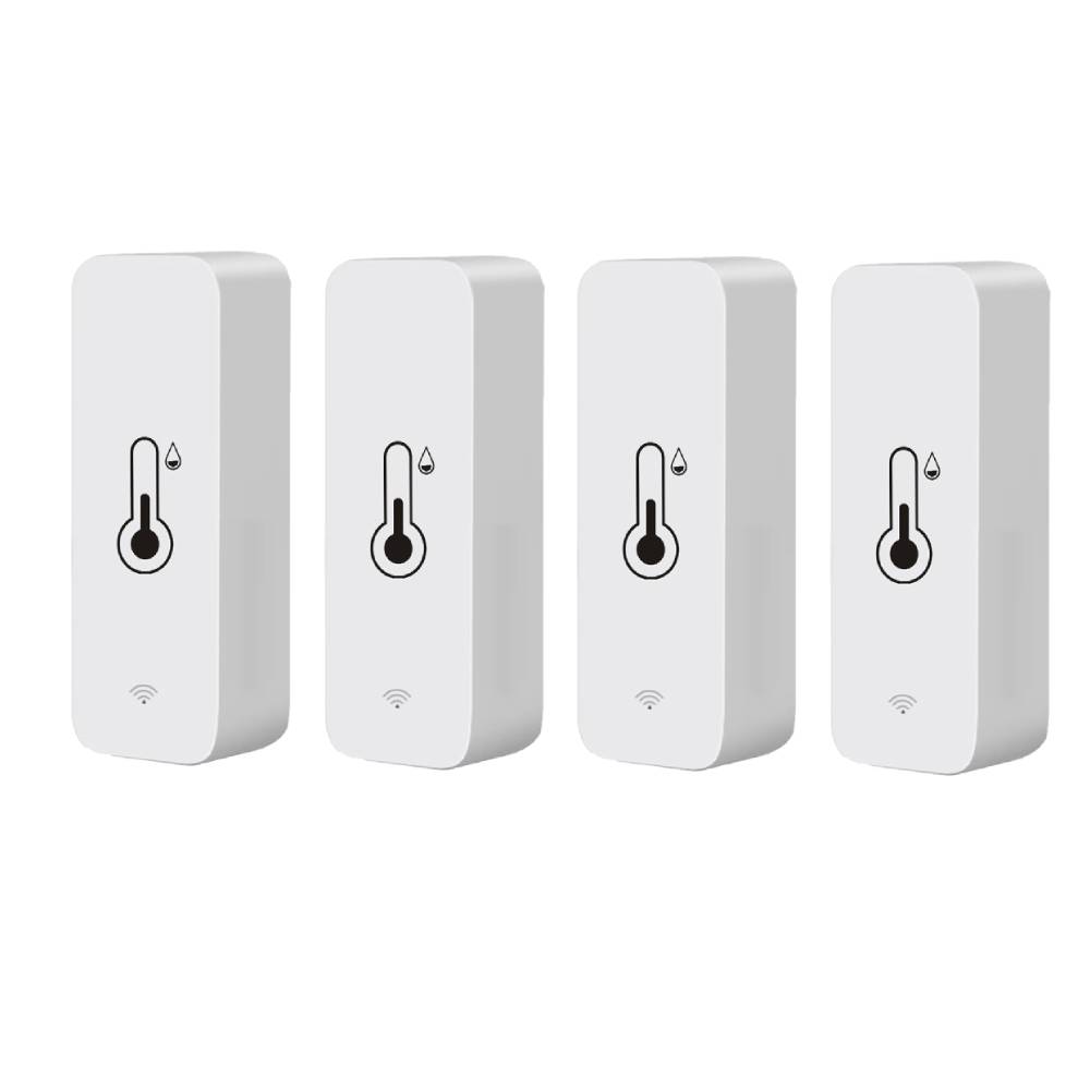 Aubess Tuya Smart Wifi Temperature And Humidity Sensor Indoor Hygrometer Controller Monitoring For Alexa Google Home Smart Home: 4pcs