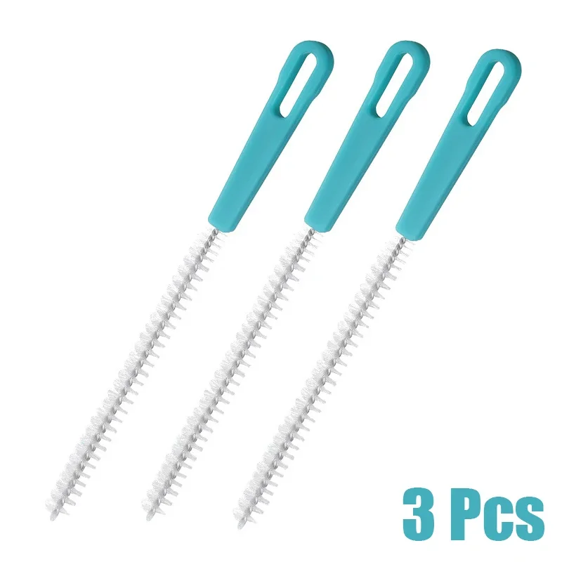 1-5 stks Lotus Stro Kop Theepot Borstel Multifunctionele 3 In 1 Schoonmaken Tool Roestvrij Staal Babyfles Stro Reinigingsborstel gereedschap: Blauw