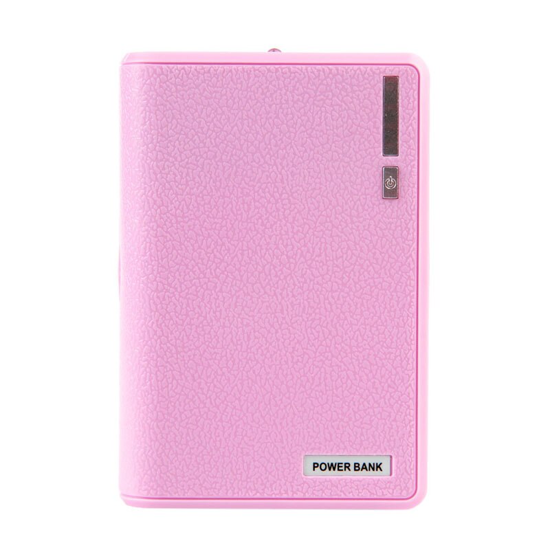 1 PC Dual USB Power Bank 4x 18650 External Backup Battery Charger Box Case For Phone: Pink