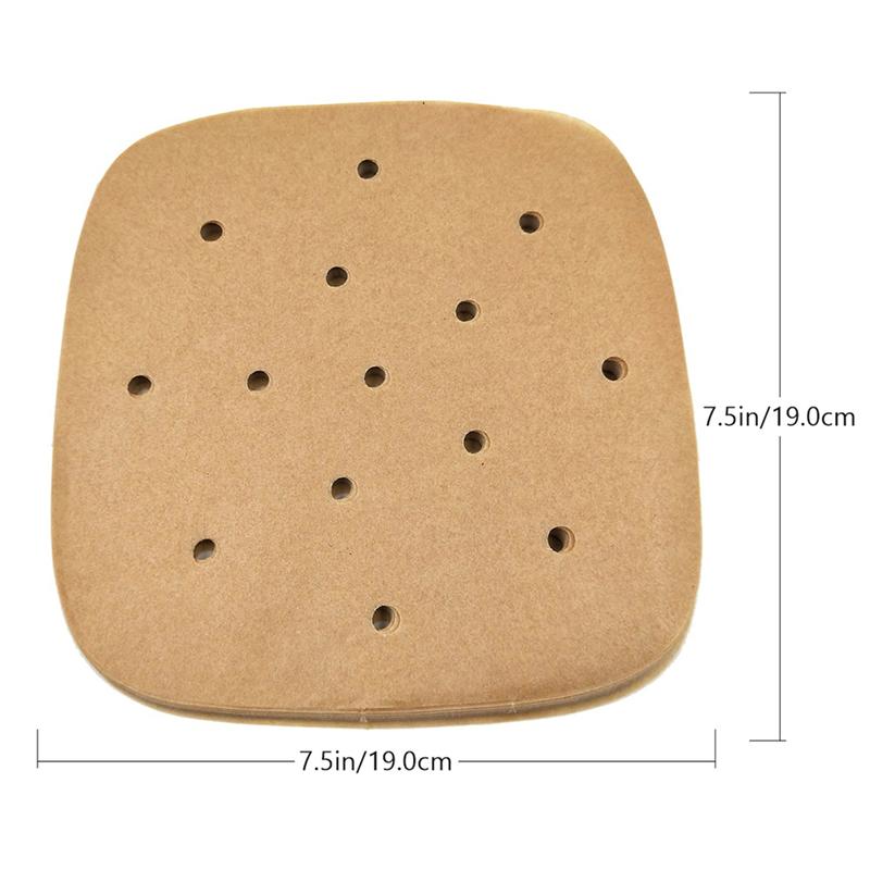 200Pcs Thuis Barbecue Papers Non Stick Bakken Papieren Stoomboot Papers Lucht Friteuse Bakken Papier Olie Absorptie Steamer Papier: Zilver