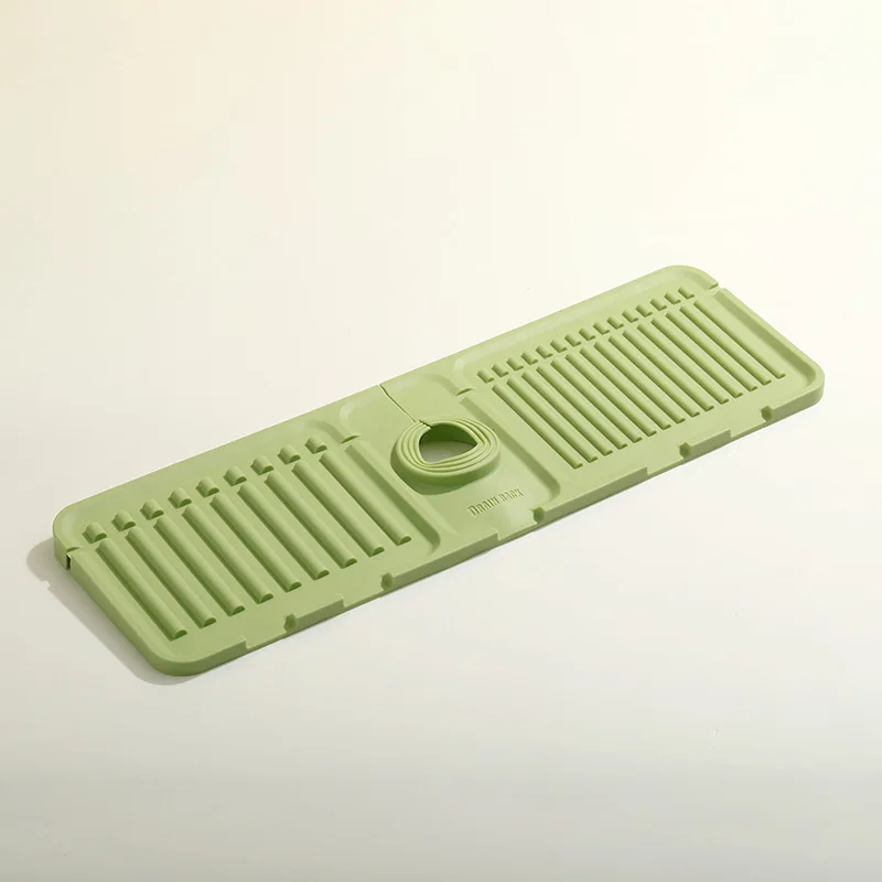Silicone Draining Board Mat Faucet Mat Dish Drying Pad Folding Heat Resistant Rectangle Eco-Friendly Drainer For Kitchen Pot Cup: Blue