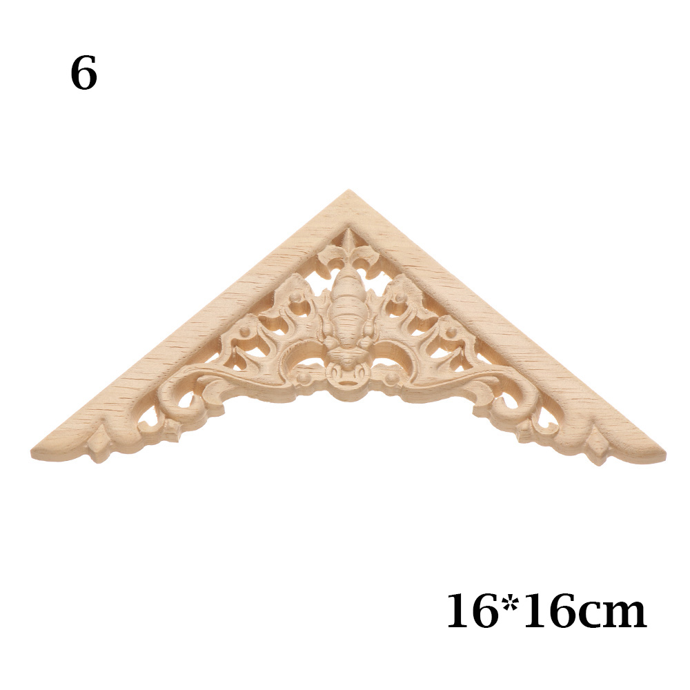 Multi-styles Unique Furniture Parts Rubber Natural Floral Wood Carved Corner Appliques Frame Wall Door Decoration Crafts: 6