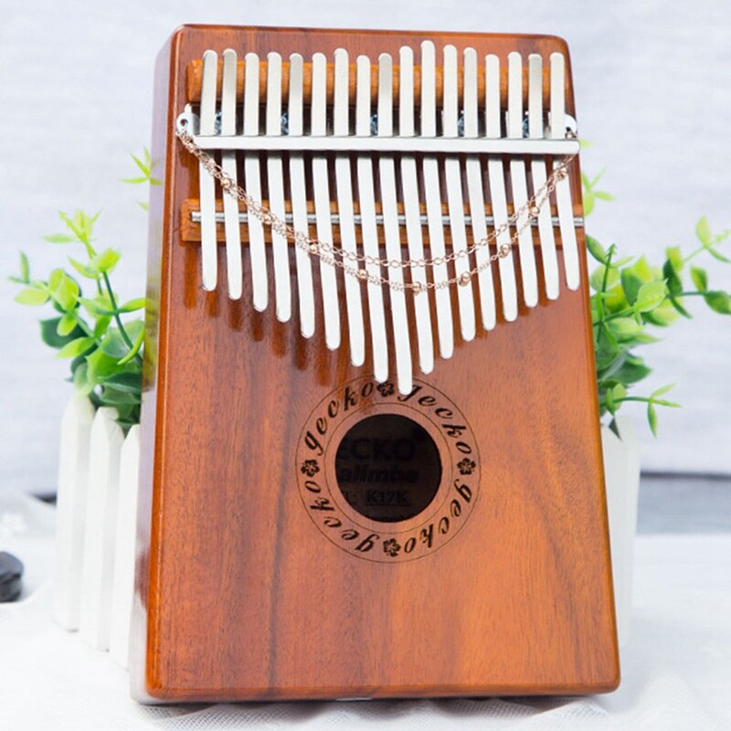 17 touches Kalimba bois pouce Piano doigt avec Vibration trémolo chaîne gland décor