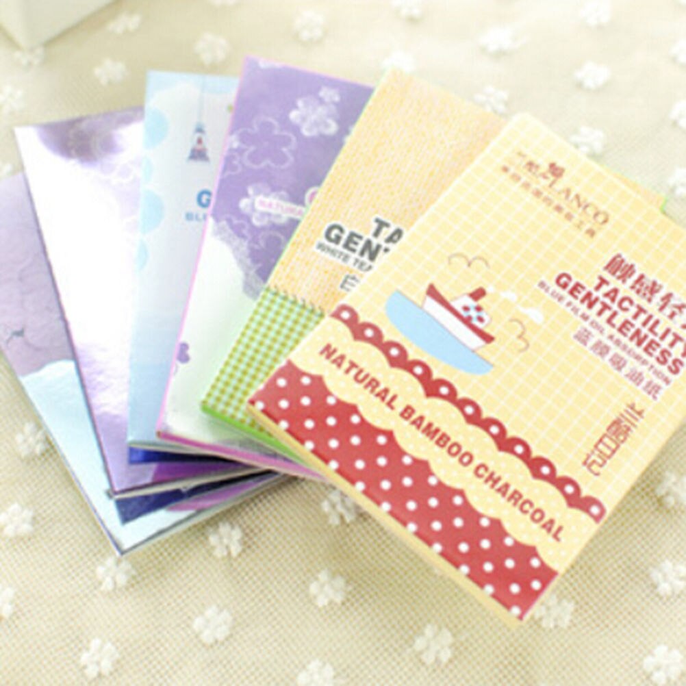50 Sheets=1Pack Facial Oil Blotting Sheets Face Oil Control Absorbing Film Blotting Paper Cleaning Beauty Makeup Tools
