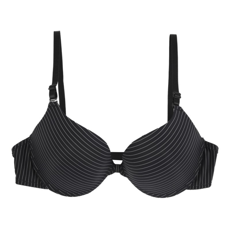 Bra Spring & Summer Seamless Sexy Front Closure Bra Girls's Push Up Underwear Buckle Female Small Chest Bra Underwire: Black / B / 34