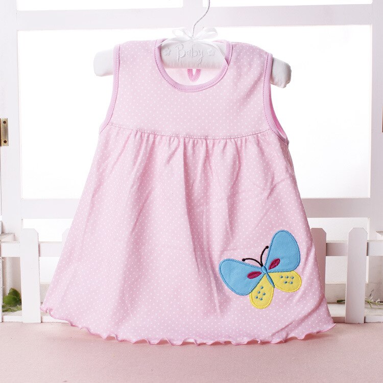 1-3 t vestido da menina do bebê sem mangas infantil meninas vestido de verão estilo princesa algodão roupas vestido de bebê meninas roupas: Rosa