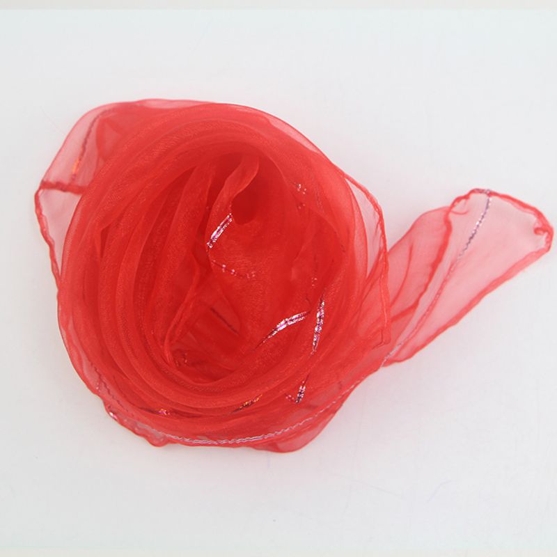 Children Kids Kindergarten Performance Dance Scarves Bright Candy Color Gold Wire Juggling Movement Square Scarf Kerchief Props