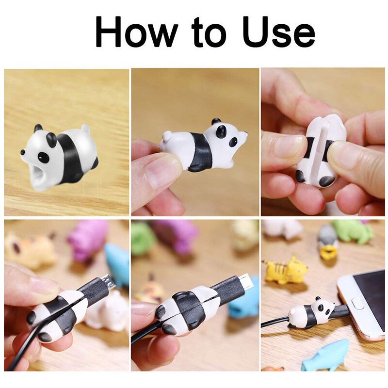 1Pcs Cable cover Protector For Iphone Cable Winder Phone holder Accessory Chompers Cartoon Animals Doll Model Funny Toys