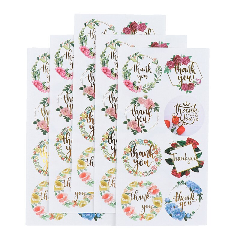 80 stk /10 ark etiket tak rund firkantet sort kraftpapir farve forseglingspasta bage kiks pose dekorativt segl klistermærke