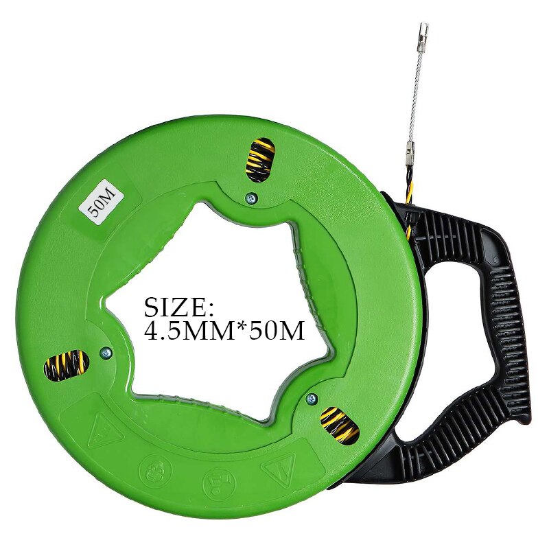 30/40/50M 4.5mm fibre de verre poisson bande bobine extracteur Conduit Conduit fil de traction vert Non conducteur rapide fil extracteur