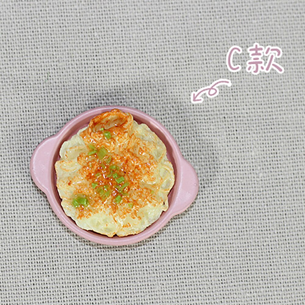 1pcs 1/12 Dollhouse Miniature Accessories Mini Scallion Noodles With Meat Sauce Food Model Simulation Toys for Doll House Decor: C