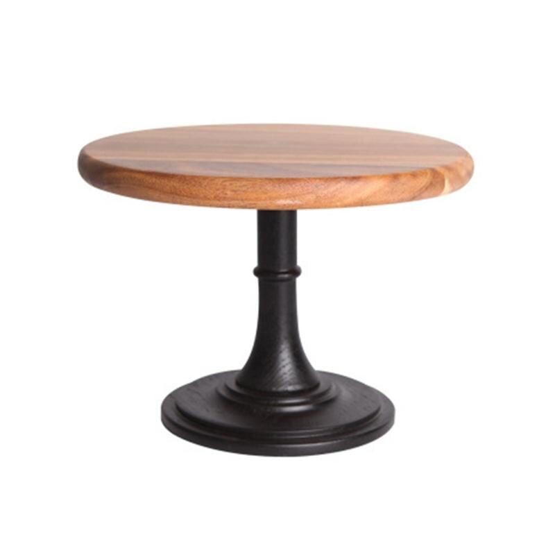 449C Tall Solid Wood Cake Pan Round Pedestal Dessert Table Tray Stand Holder Cupcake: S