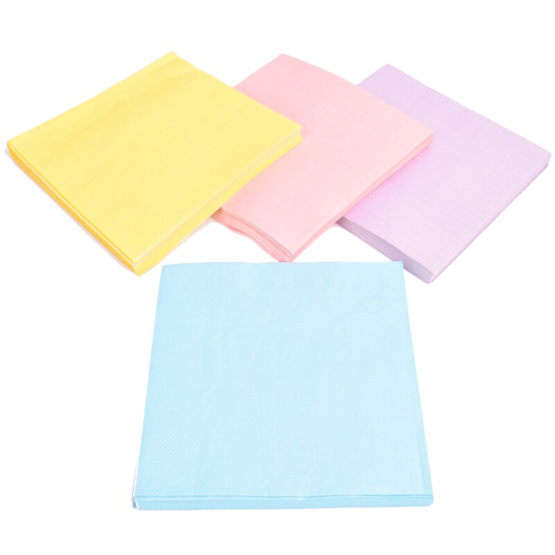 20 Stks/partij Pastel Kleur Papier Servetten Roze/Blauw Baby Shower Regenboog Eenhoorn Partij Decoratie Kids Verjaardag Bruiloft 33*33Cm