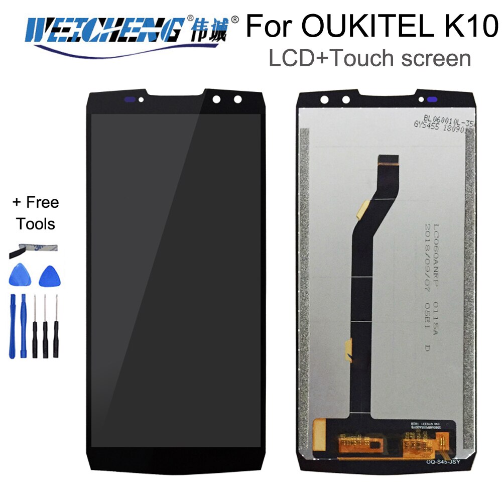 100% テスト液晶 OUKITEL ため K3 K5 K6 K10 Lcd ディスプレイ + タッチスクリーンデジタイザアセンブリのための OUKITEL K3 k5 K6 K10 + ツール: Black For  K10