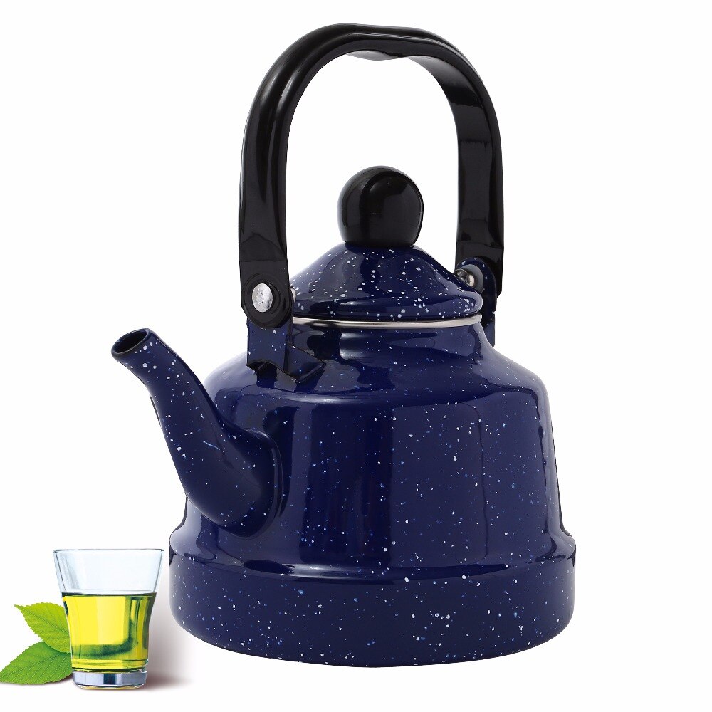 1.0L Reinem Blau Wasserkocher Kurze Emaille Blume Wasserkocher Verwendet Auf Elektromagnetische Herd/Gasherd/Elektronische Rohr Hea