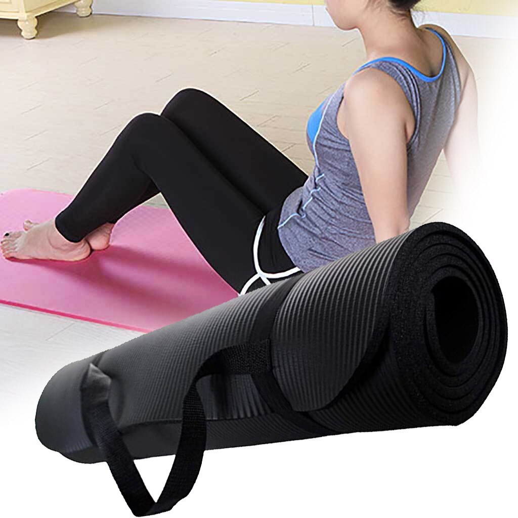 Yoga Mat - 173x61cm - 10mm Thick - Anti-slip - PVC - Fitness Exercise Pad