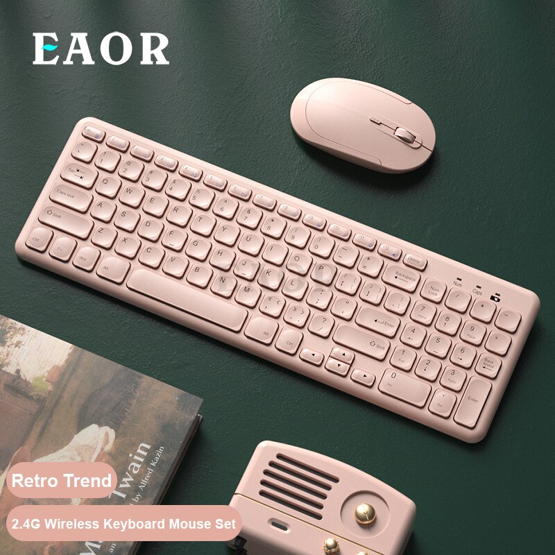 Eaor 2.4G Draadloze Toetsenbord Muis Combo Mini Draagbare Gaming Toetsenbord Stil Knop Slanke Toetsenbord Muis Kits Voor Laptop Macbook