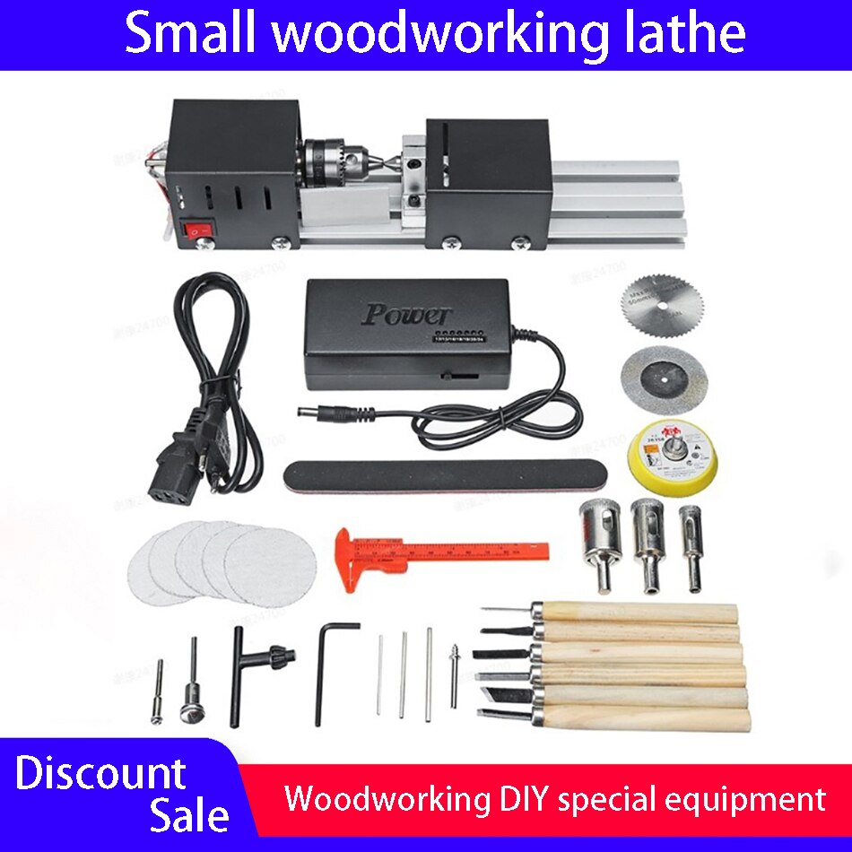 Mini Lathe, Multifunctional Woodworking Workbench, Mini Manual DIY Tool Woodworking Lathe Polishing Drill Tool Set.