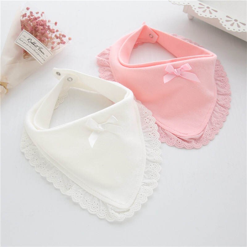 Weiche Baumwolle Neugeborenen Mädchen Lätzchen SchöNe Bowknot Spitze Kleinkind Burbs Baby Fütterung Tuch