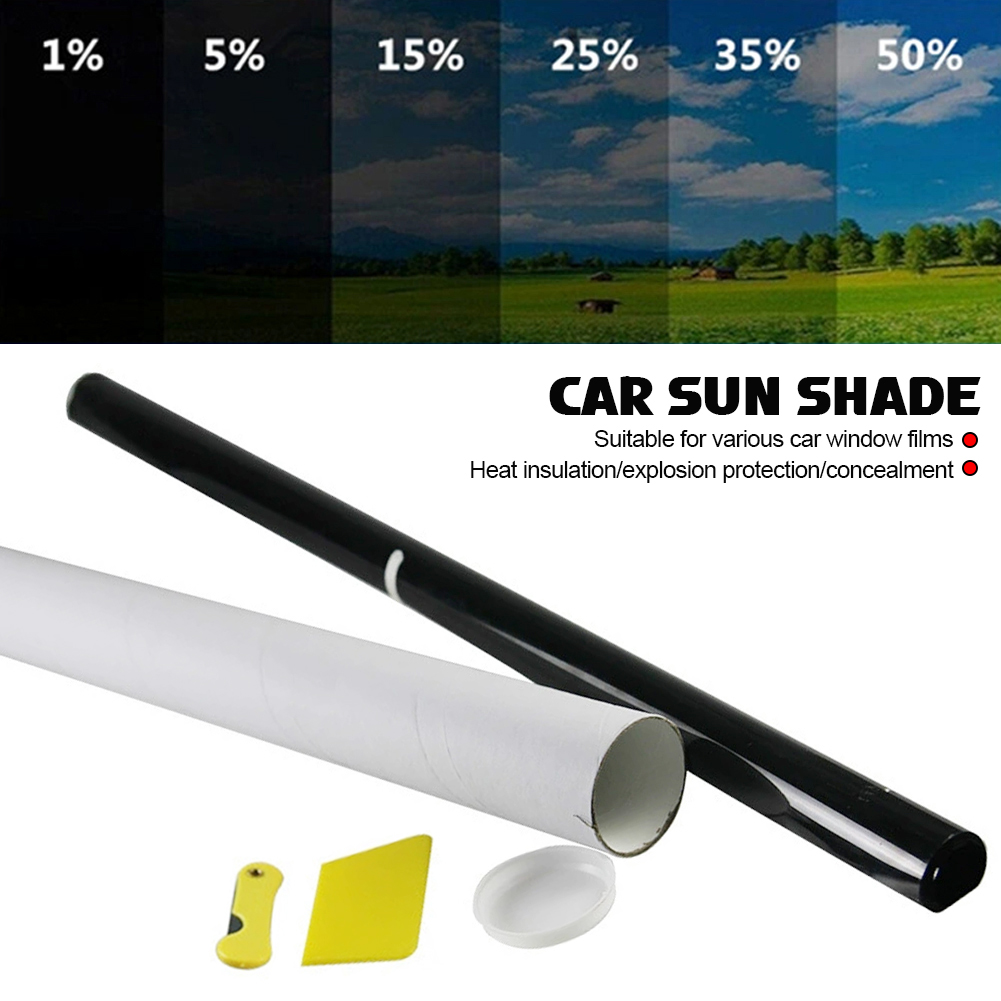 Rollo de película negra para ventana de coche, varios tamaños, autoadhesivo para el hogar, tinte de vidrio, Protector UV de privacidad, pegatina para ventana, película parasol