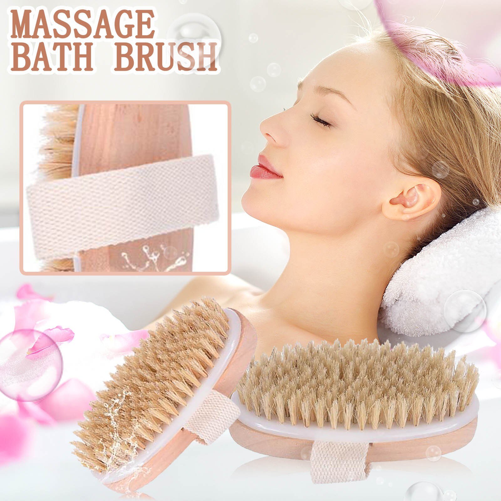 Body Dry Brush Skin Body Soft Natural Bristle Brush Wooden Back Shower Brushes Exfoliating Bathing Brush Spa Body Brushes#g30