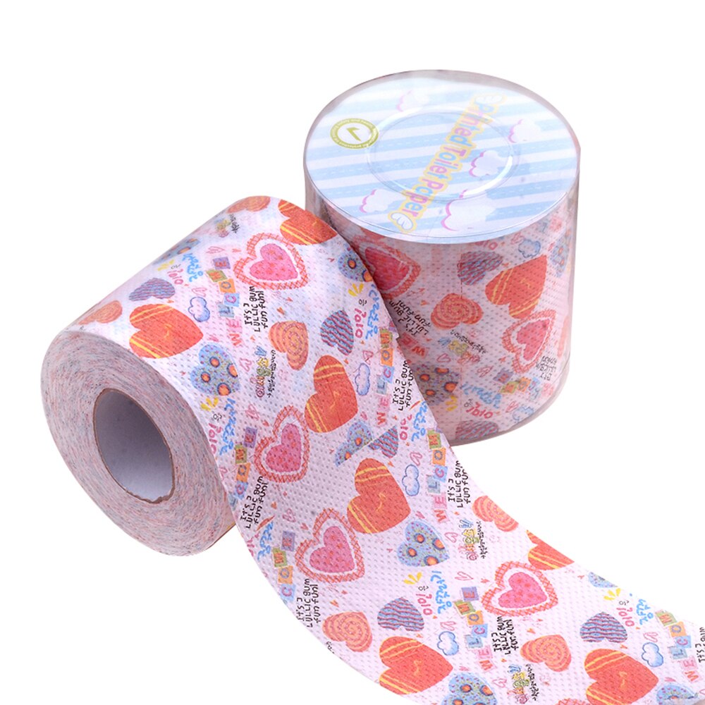 1 Roll 3 Ply Funny Toilet Tissues Paper Printing WC Bath Soft Toilet Paper Roll Tissue Bathroom Home Cleaning Supplies D30