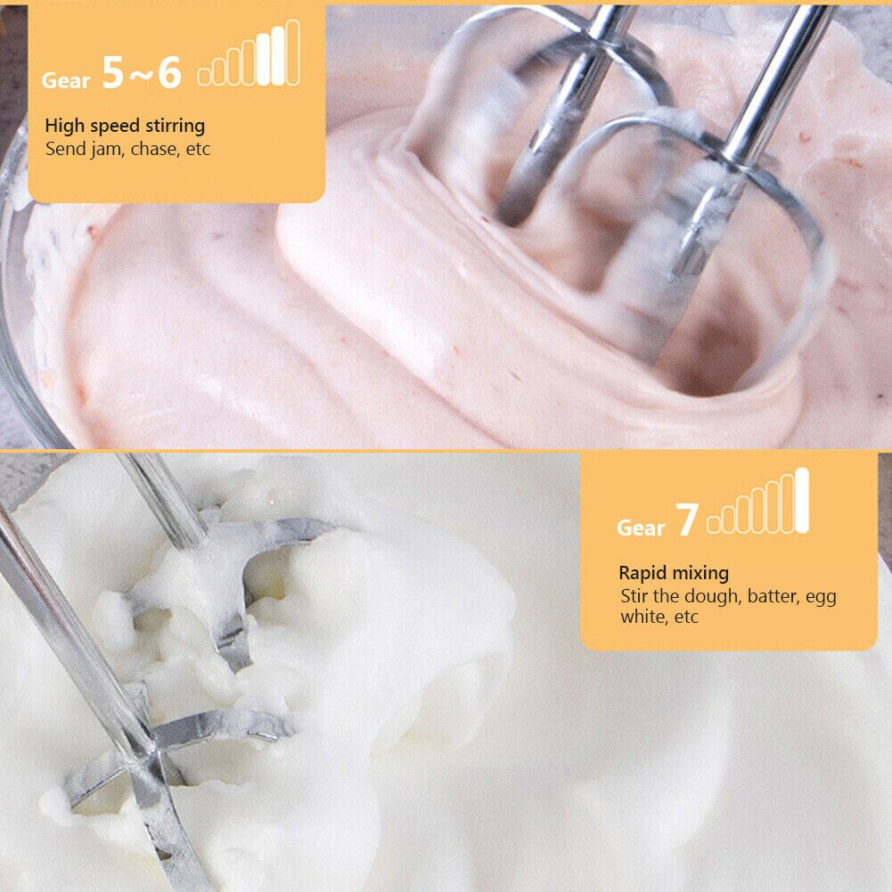 Electric Food Egg Hand Mixer Cake Dough Stand Blender Bowl Beater 7 Speed Mixing HG99