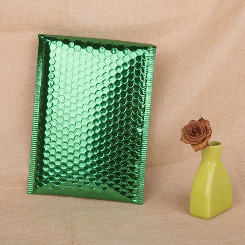 50Pcs/Lot 18*23cm Green Aluminized Film Bubble Envelope Shockproof Padded Envelope Self Seal Poly Mailer Waterproof Bag