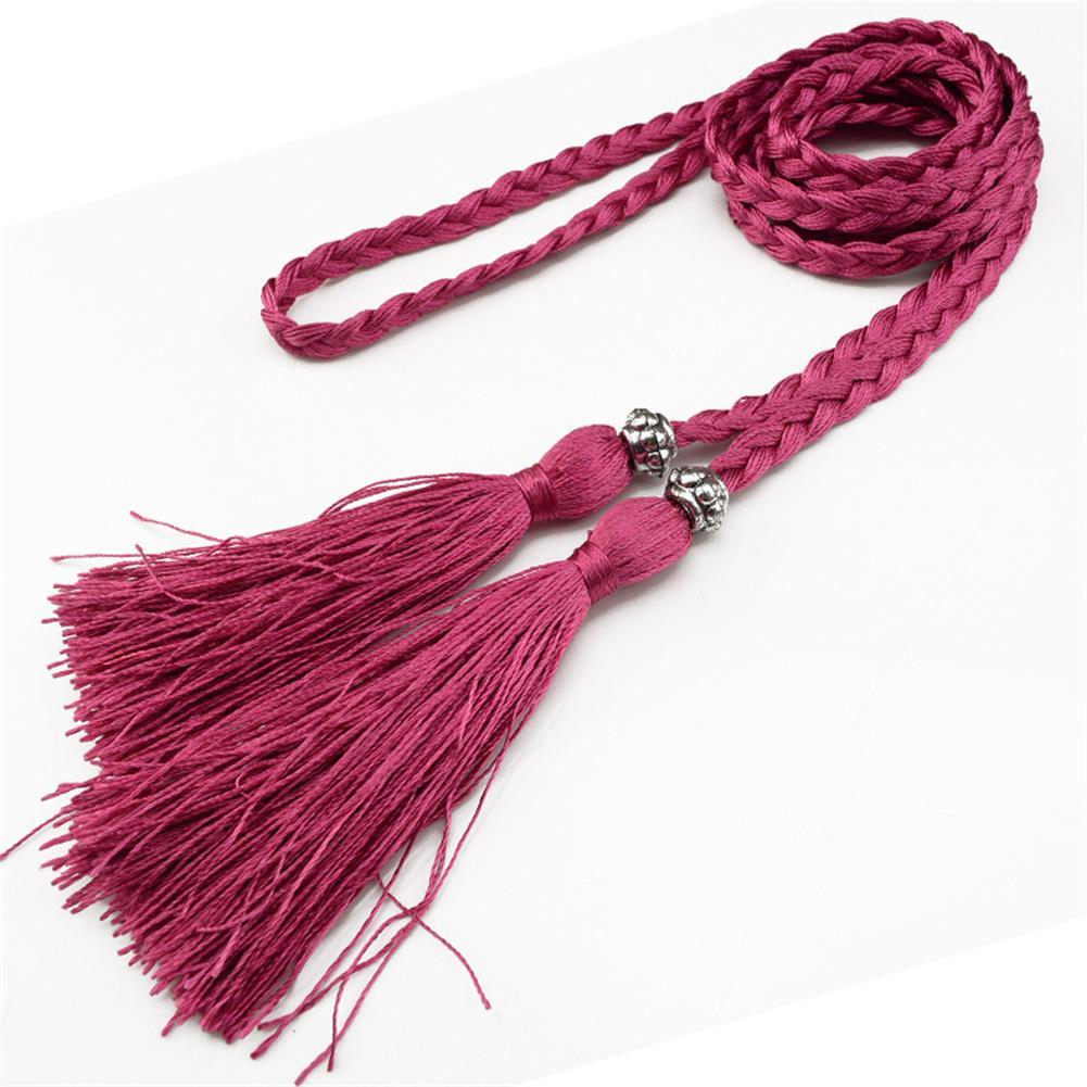 Cinto de borla tecido estilo trançado para mulheres, cintura boêmia para senhoras, corda de cintura, moda chinesa, acessórios de vestido