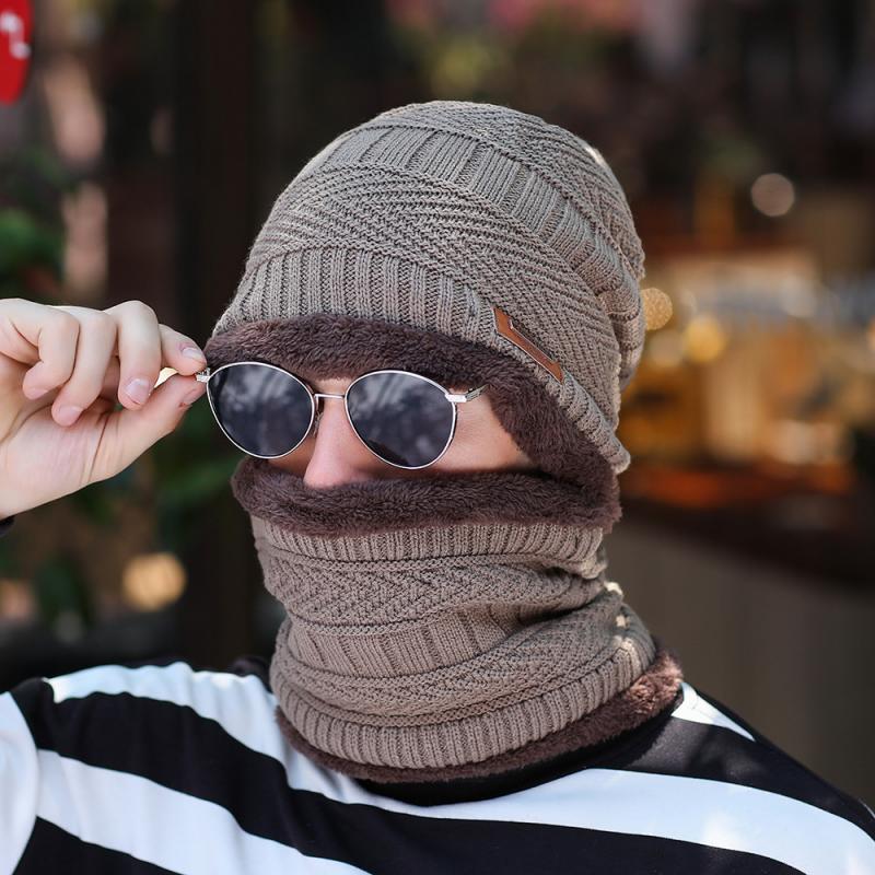 Winter Hats Beanie Hat Winter Cap Men Women Wool Scarf Caps Knitted Thick FleHat Outdoor Equipment Winter Warmer Equipment