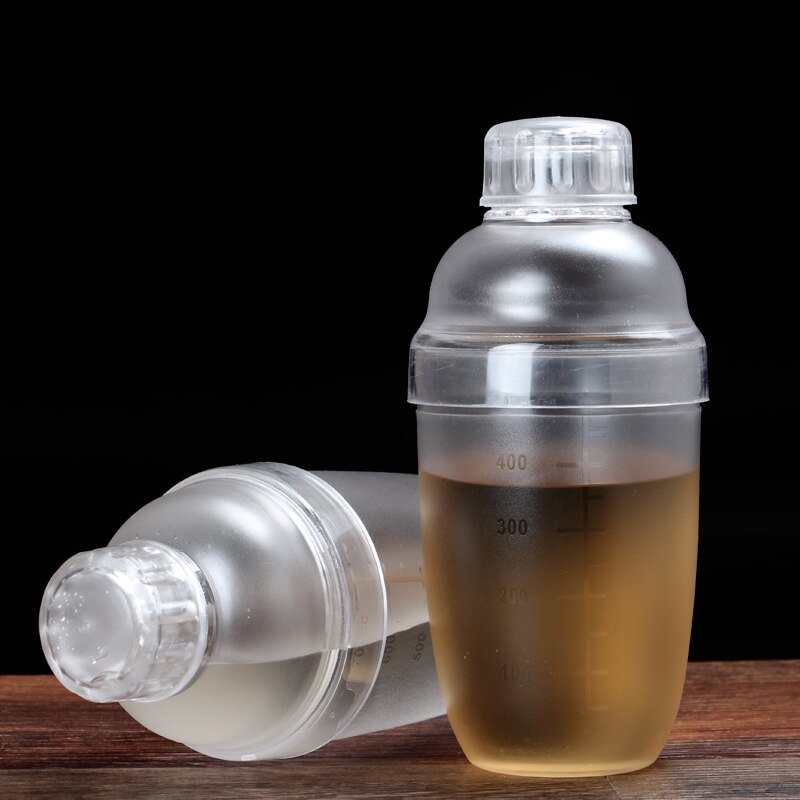 PC Cocktail Shaker échelle Lait Théière Jus Vin Tasse En Plastique Maison Bar Magasin Clair Capacite Standard Pour Un Usage Professionnel 350ml 91900415