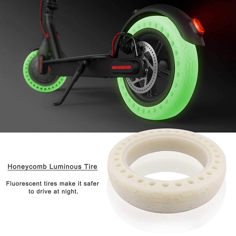 8.5-Inch Fluorescent Honeycomb Rubber Solid Tire Tubeless 1 Piece 8 1/2 For Millet M365 Electric Scooter Solid Tire
