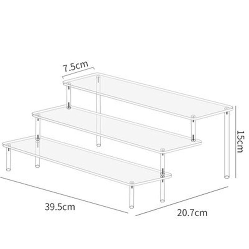 Acrylic Display Stand Pottery Storage Rack Doll Clay Figurine Display Stand Transparent Ladder Makeup Organization Shelf: Yellow