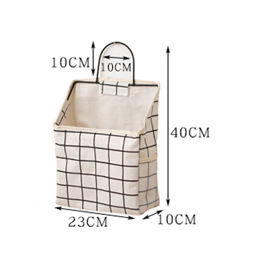 1Pc Lattice Hanging Storage Bag Bedside Storage Organizer Dorm Room Phone Book Magazine Storage Bag Holder With Hook Bed Pocket