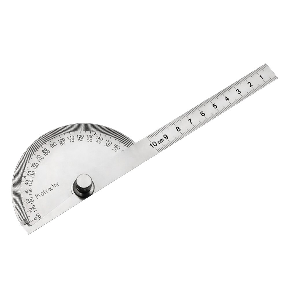 180Degree Protractor Angle Finder Adjustable Stainless Steel Roundhead Ruler Mathematics Measuring Tool Protractor Ruler Caliper: Default Title