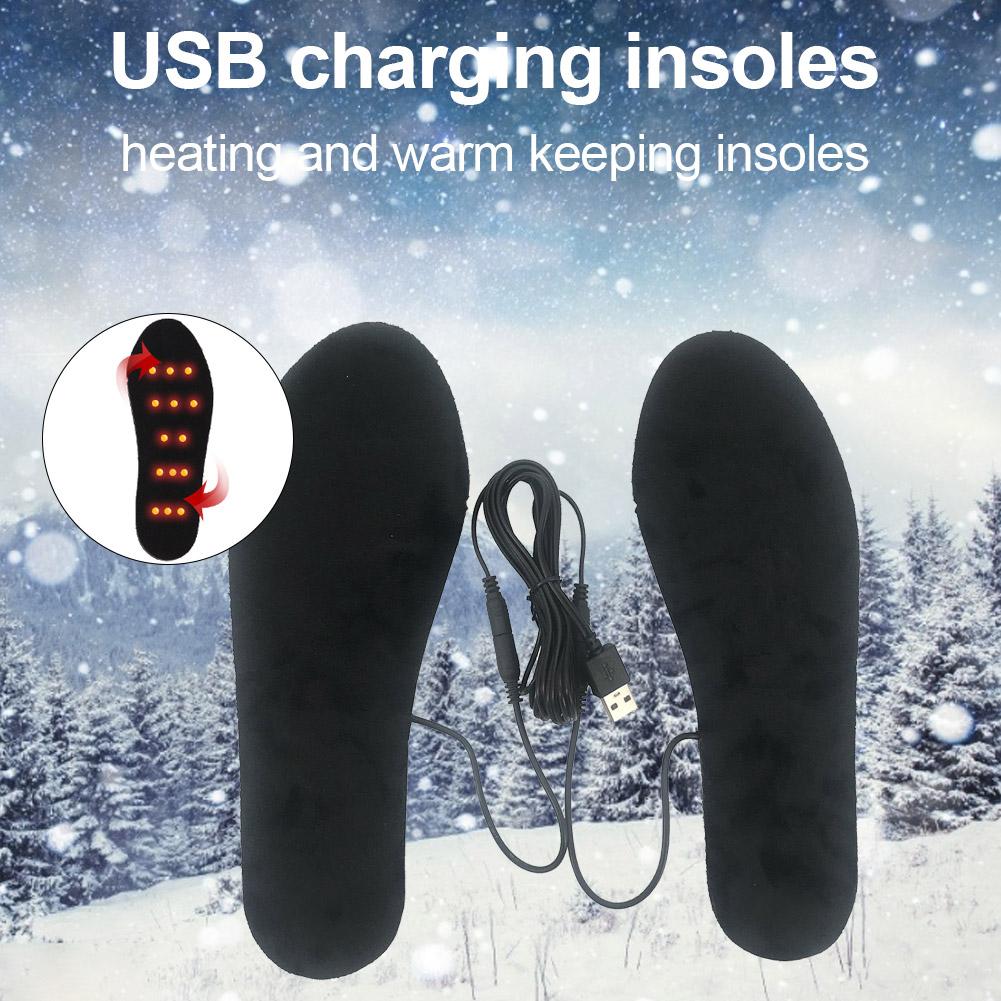 1 Paar Usb Verwarmde Voet Inlegzolen Cuttable Voet Voet Warmer Warmer Verwarming Schoen Pad Voor Winter Wasbare