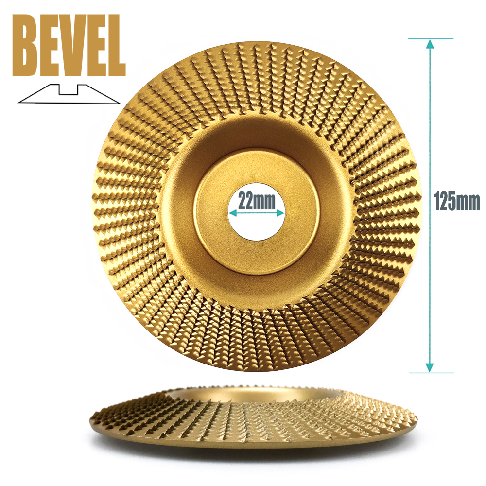 Muela de ángulo biselado plano de 125mm, rueda de pulido de madera, herramienta de lijado para tallado de madera, herramientas de disco abrasivo para amoladora angular: Negro