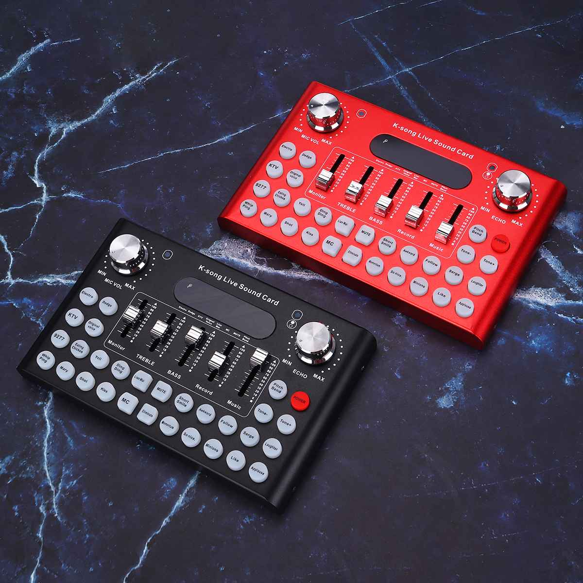 Sound Card Bluetooth Webcast Live Sound Card 18 sound effects Dual-core DSP Microphone Sound Card for Computer Mobile Phone KTV