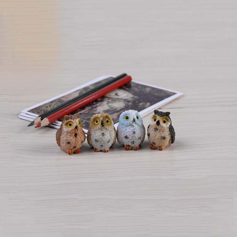 2pcs Garden Decoration Mini Micro Landscaping Decor Micro Landscape Exposed Artificial Owl Decorative Ornaments