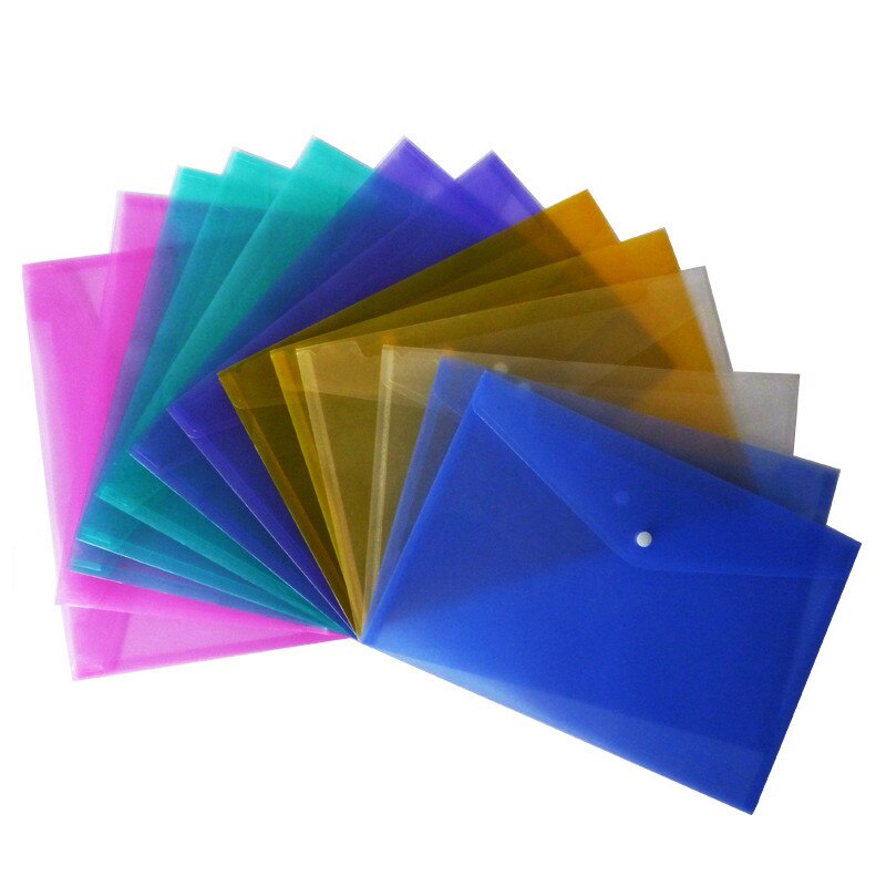 6 Colors Available Transparent Plastic Document Bag File Folder School Office Supplies A4 Stationery Pouch Case