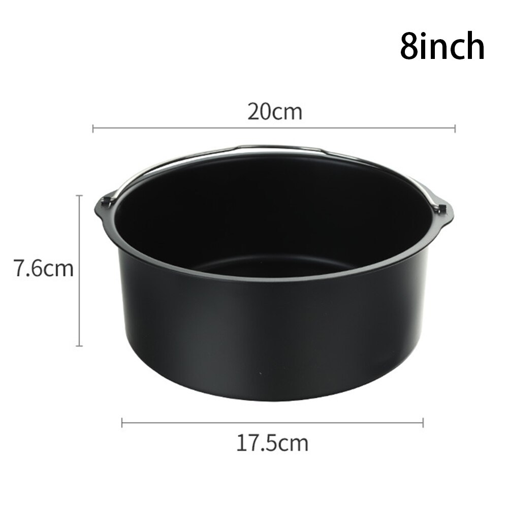 6/7/8Inch Lucht Friteuse Accessoires Metalen Houder Snack Koken Pot Vervanging Duurzame: 8inch