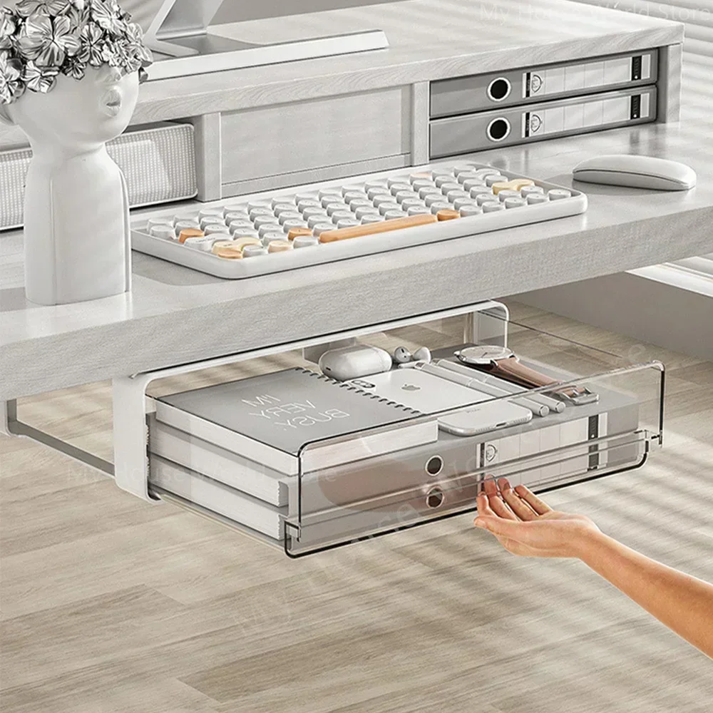 Lade opbergdoos onder tafel Verborgen zelfklevende ladetype Opbergkast Bureau Cosmetica Briefpapier Opbergrek