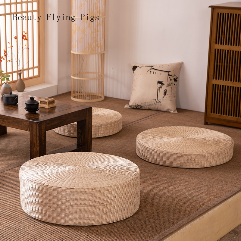 De mimbre de la ceremonia del té adoración de Buddha de la meditación de la pupa meditación sentado sofá cojín tatami yoga mat
