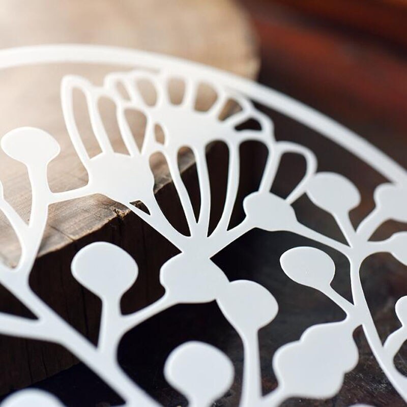 Stencil Plant Flower Round Painting Template Handmade DIY Scrapbook Album Drawing Reusable Stationery