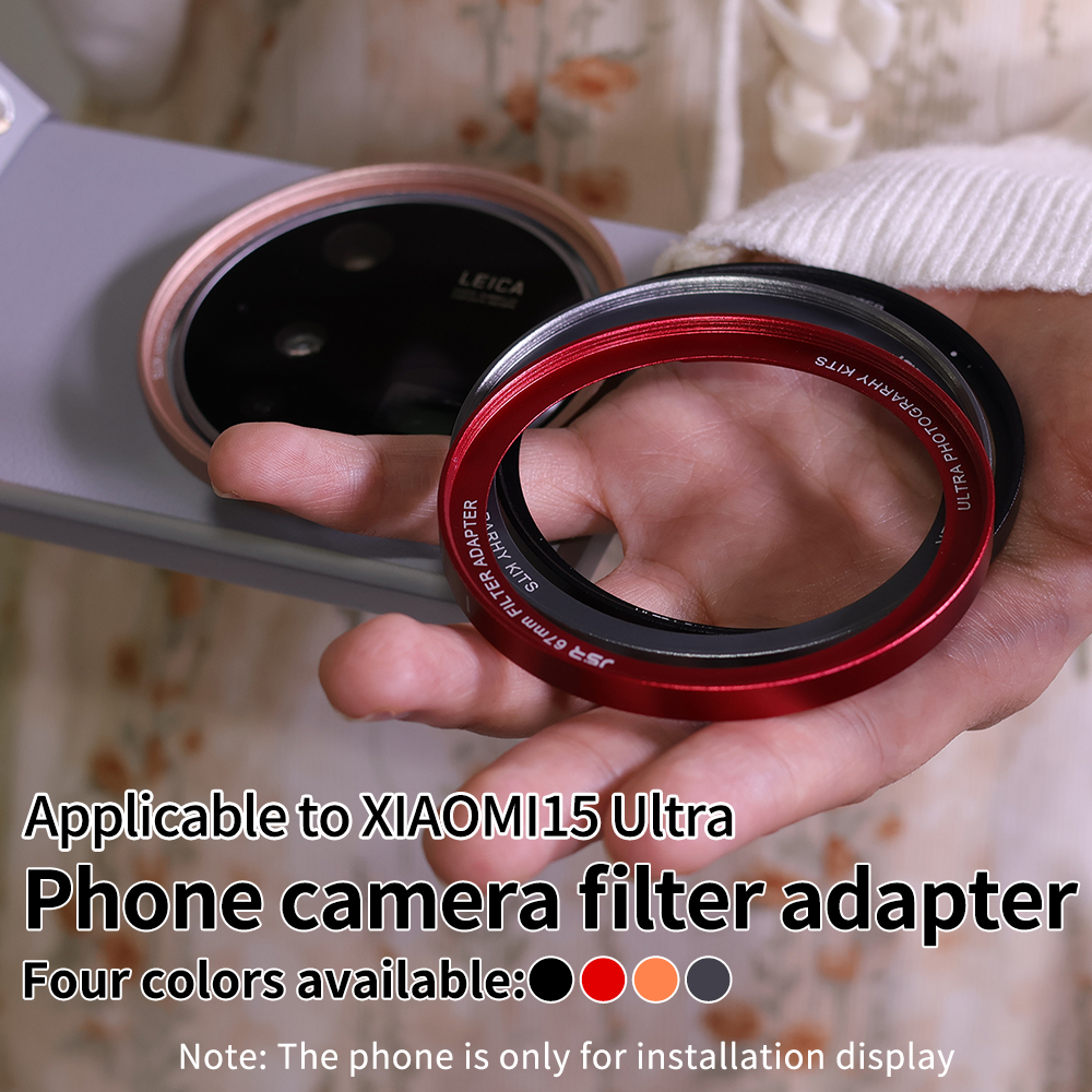 Für Xiaomi 15 Ultra Foto-Bausätze 67 mm Filter-Adapterring, Rahmen aus Aluminiumlegierung, Gegenlichtblende, kratzfeste, staubdichte Kappenabdeckung