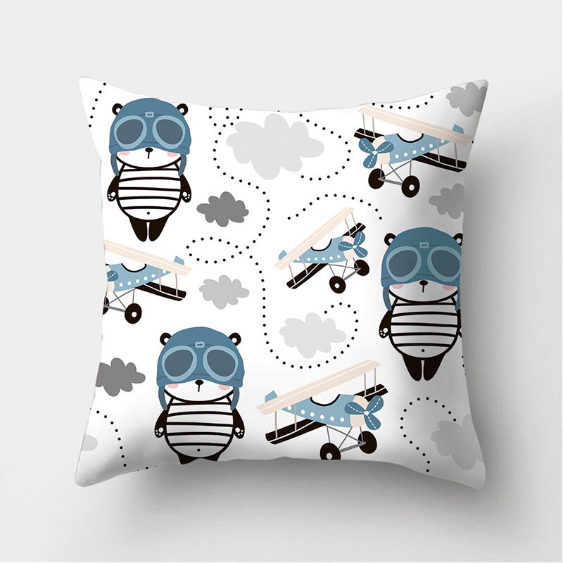 Dinosaurie alpacka panda räv dekorativa kuddar örngott polyester kuddfodral kudde soffa dekoration kuddfodral 40946: 2bz-40946-007