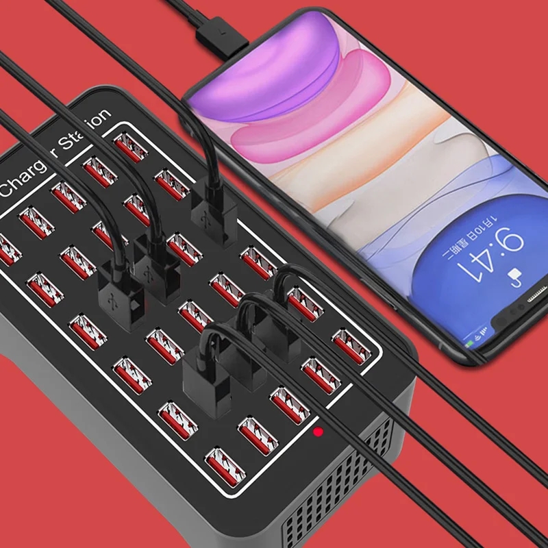 Chargeur USB 10 15 20 25 30 Ports HUB 150W, Station de charge rapide universelle murale pour bureau, adaptateur d'alimentation pour téléphone portable