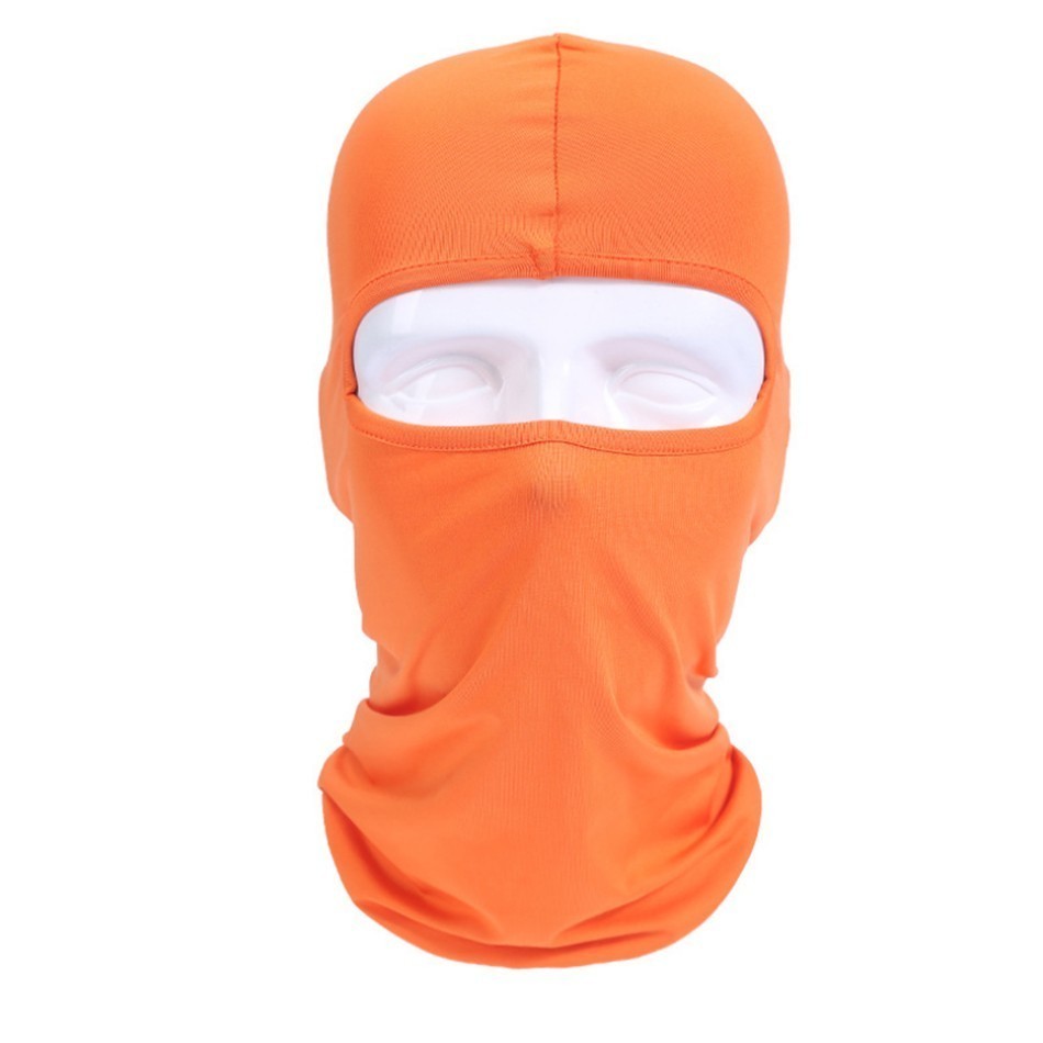 Máscara facial de ciclista de Lycra a prueba de polvo para hombres y mujeres, sombrero para bicicleta, motociclismo, protector facial, cinta para la cabeza antiviento: Orange