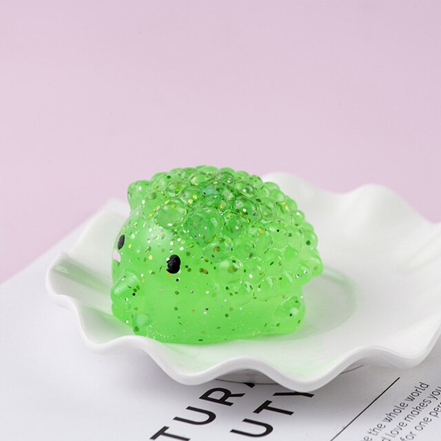 Boule de poudre anti-Stress pour enfants, grand jouet à paillettes spongieux Mochi Squishy Fidget sensoriel, Kawaii: Hedgehog